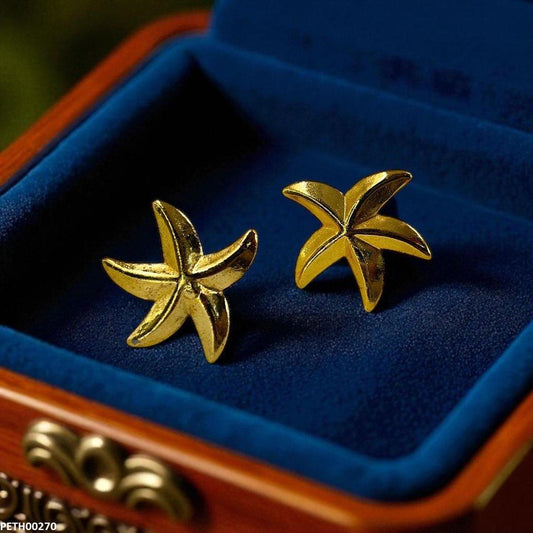 Golden Star Tops Earrings- PETH00270 SDQ