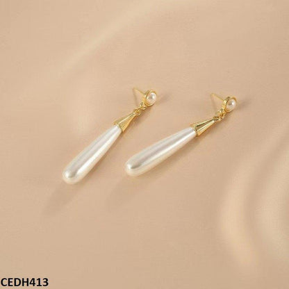 Beads Pearl Drop Korean Earrings Pair - CEDH413 YHC