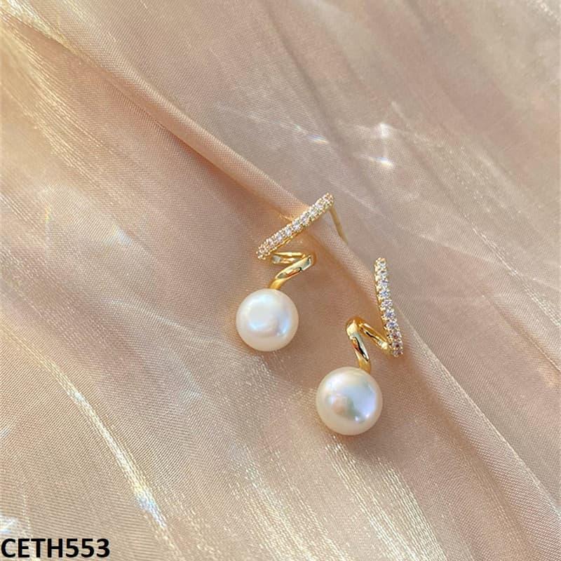 Zigzag/Pearl Stud Tops Pair - CETH553 LSH