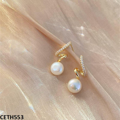 Zigzag/Pearl Stud Tops Pair - CETH553 LSH