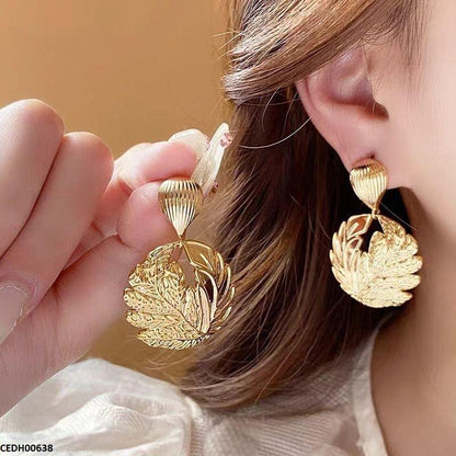 Round Leaf Drop Earrings - CEDH00638 ZHL
