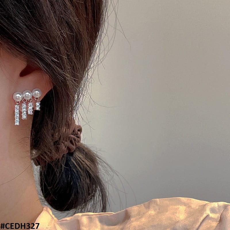 Pearl Ear Drops Earrings Pair - CEDH327 SDQ