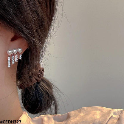 Pearl Ear Drops Earrings Pair - CEDH327 SDQ