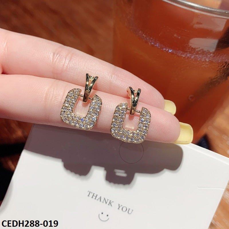 Tear Square Drop Earrings Pair - CEDH288 XST