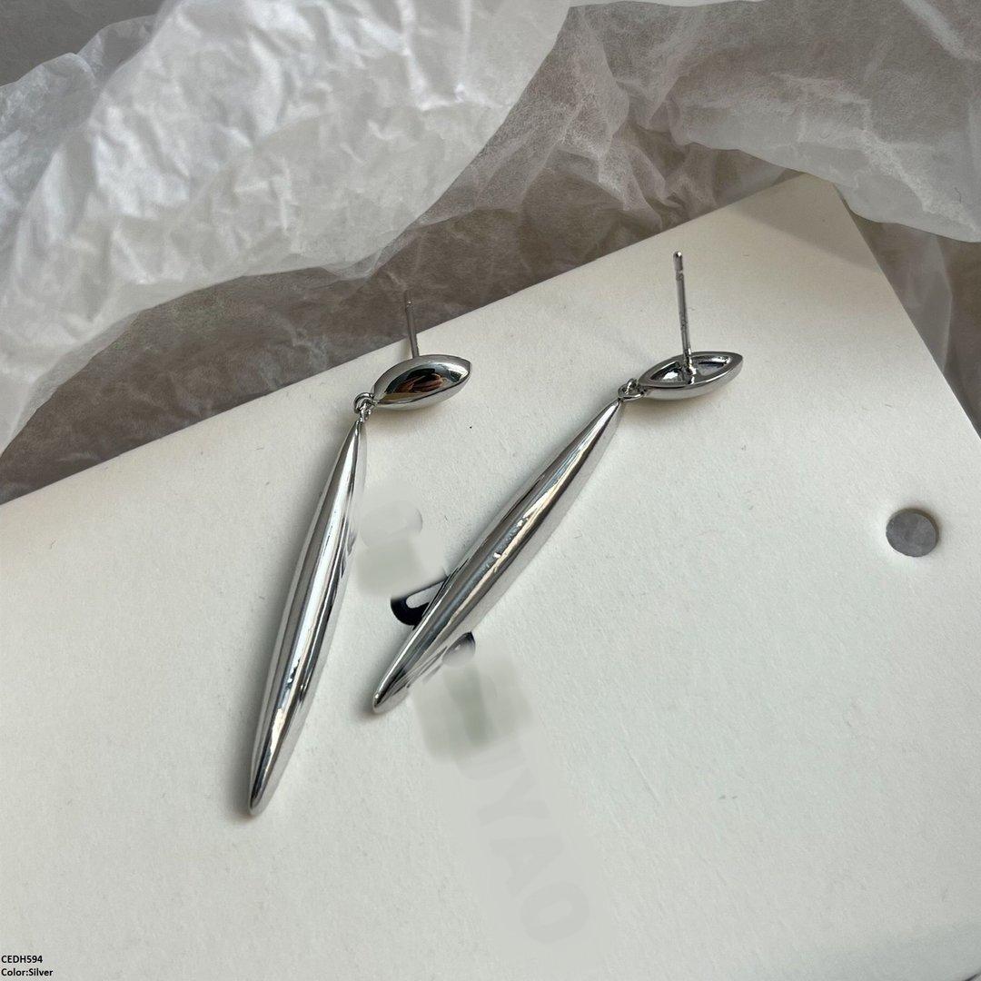 Minimal Stick Drop Golden  Earrings - CEDH594 SIQ