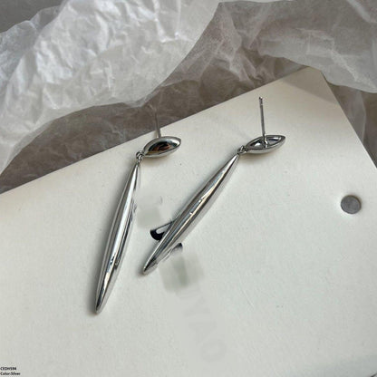 Minimal Stick Drop Golden  Earrings - CEDH594 SIQ