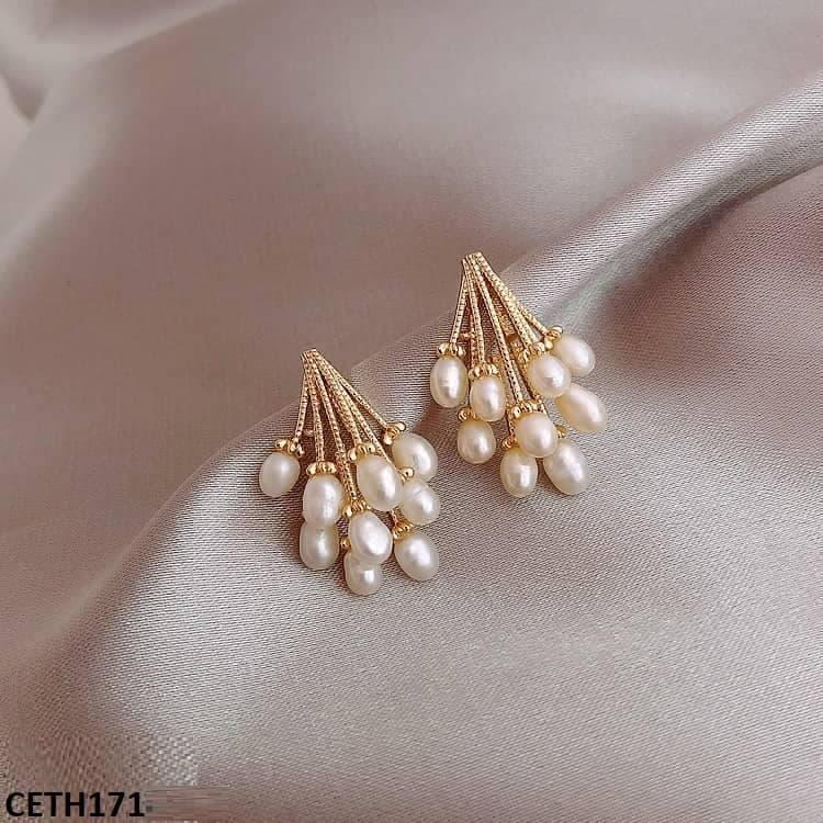 Flower Drop Earrings Pair - CETH171 SIQ