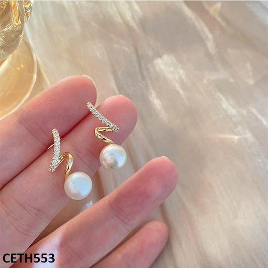 Zigzag/Pearl Stud Tops Pair - CETH553 LSH