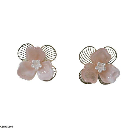 Double Flower Stud Earrings - CETH01105 LSH