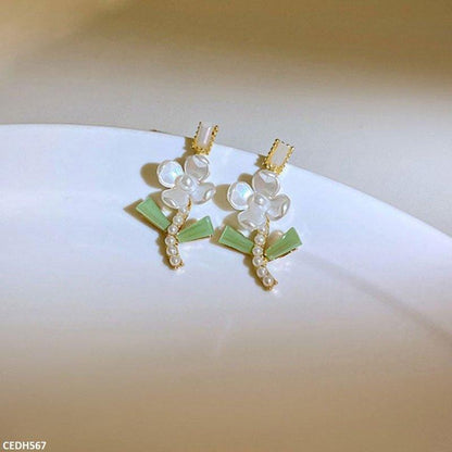 Crystal Flower Drop Earrings - CEDH567 HJF