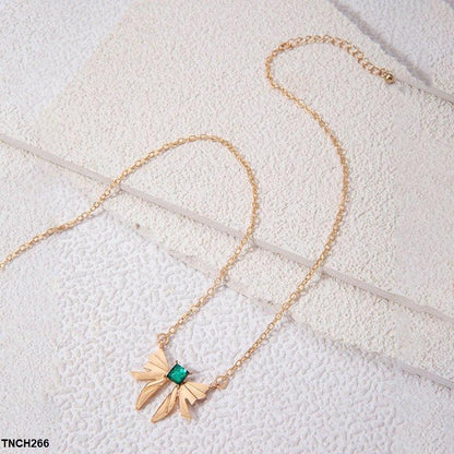 Emerald Crystal Bowknot Necklace - TNCH266 YYE