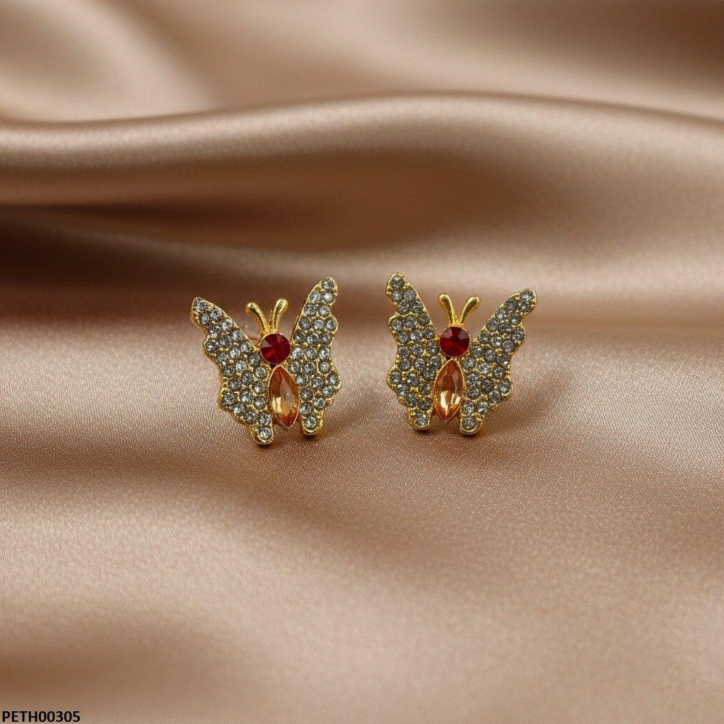 Golden Ruby Butterfly Tops Pair - PETH00305 MZM