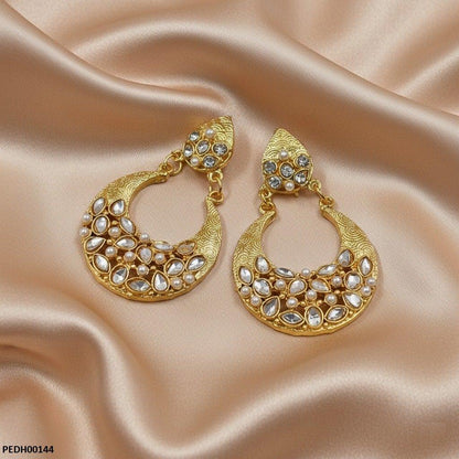 Golden Moon Drop Earrings - PEDH00144 MZM