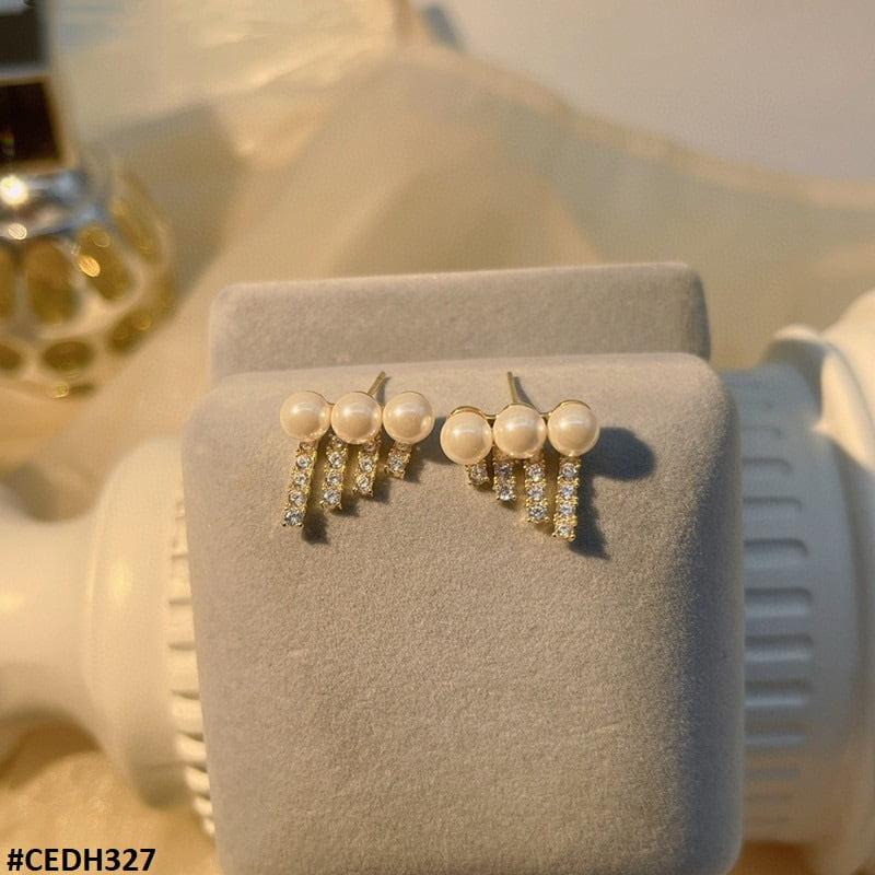 Pearl Ear Drops Earrings Pair - CEDH327 SDQ