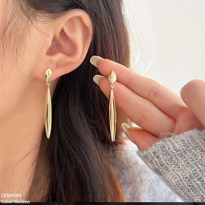Minimal Stick Drop Golden  Earrings - CEDH594 SIQ