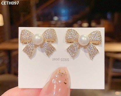 Bow Tai Korean Earrings Pair - CETH097 SDQ