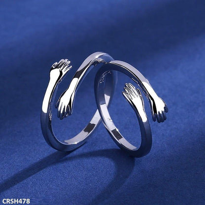 Hug Couple Ring Set Adjustable - CRSH478 BLX