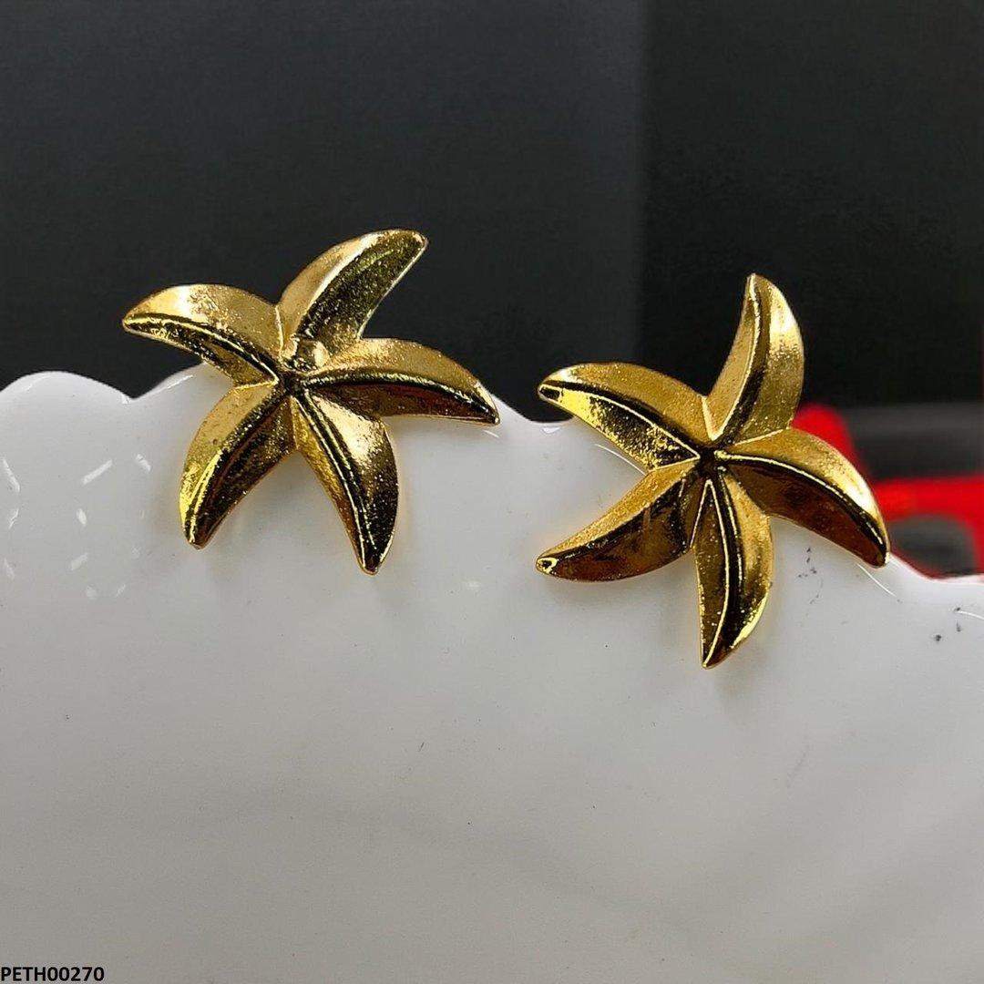Golden Star Tops Earrings- PETH00270 SDQ
