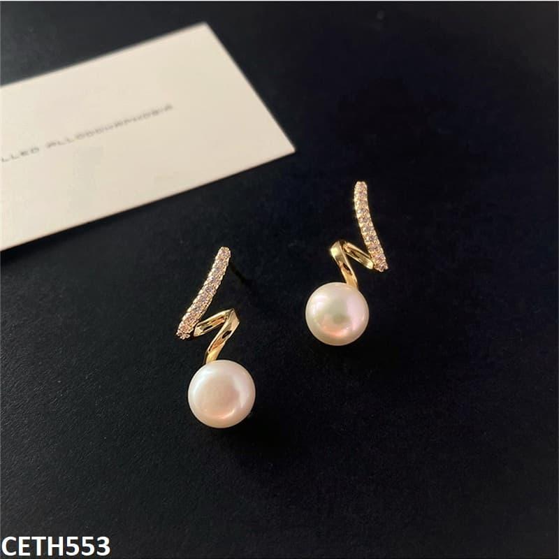 Zigzag/Pearl Stud Tops Pair - CETH553 LSH