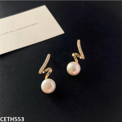 Zigzag/Pearl Stud Tops Pair - CETH553 LSH