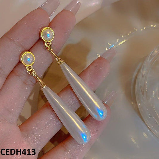 Beads Pearl Drop Korean Earrings Pair - CEDH413 YHC