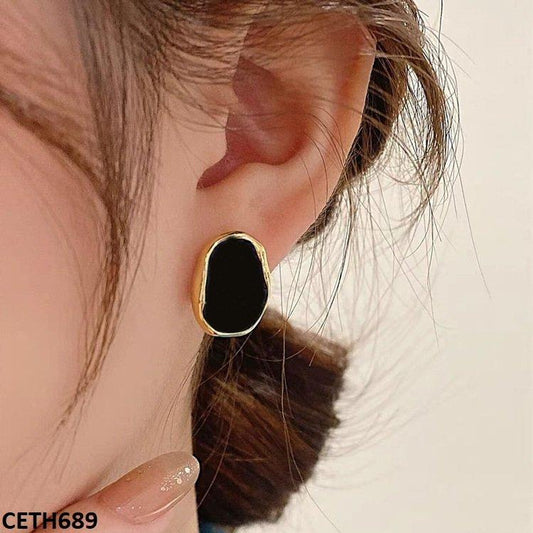 Modern Painted Black Studs Pair - CETH689 YYZ