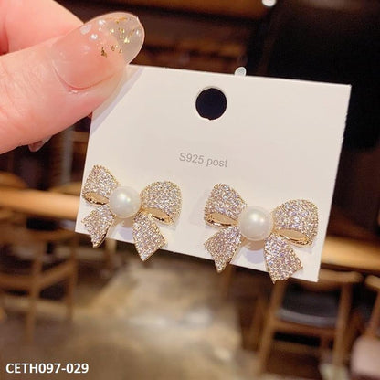 Bow Tai Korean Earrings Pair - CETH097 SDQ