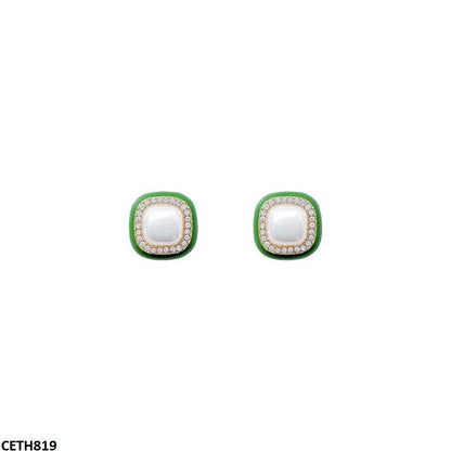 Emerald Square Pearl Earrings/Tops - CETH819 SIQ