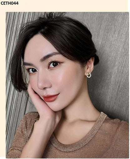 Pearl Bow Stud Earrings Pair - CETH044 SDQ