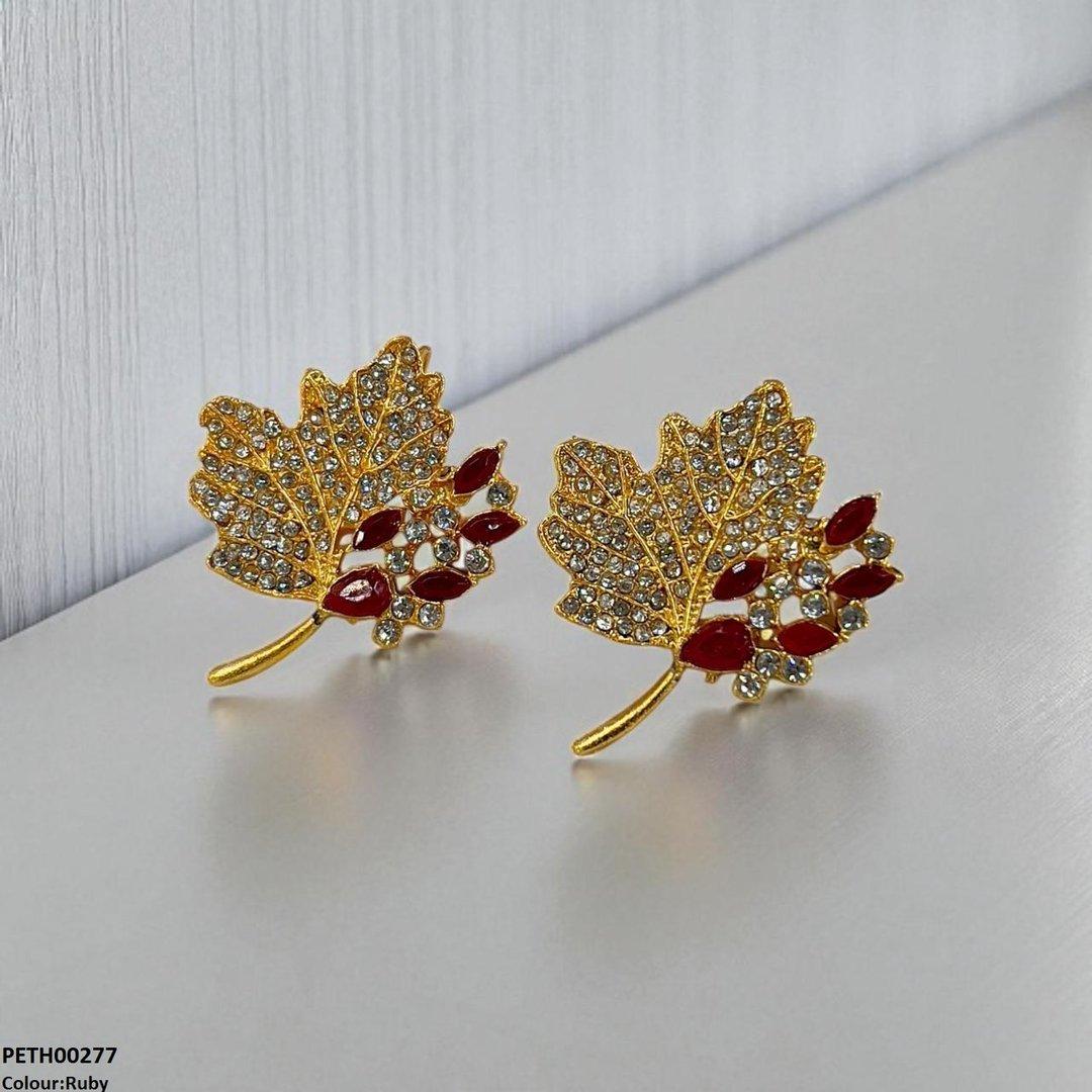 Ruby Leaf Tops Pair - PETH00277 FRN