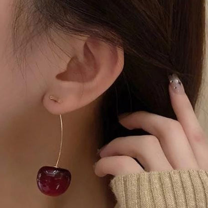 Korean Cherry Drop Earrings - CEDH00622 LSH