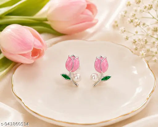 Modern Flower Korean Earrings - SSJK014